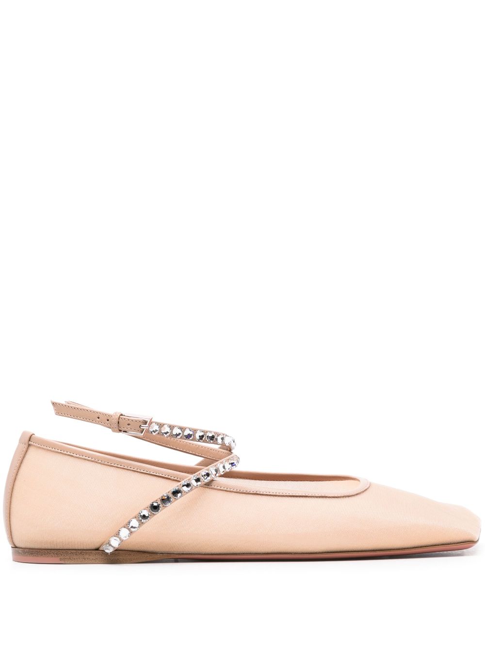 Amina Muaddi Ane mesh ballerina shoes - Neutrals von Amina Muaddi