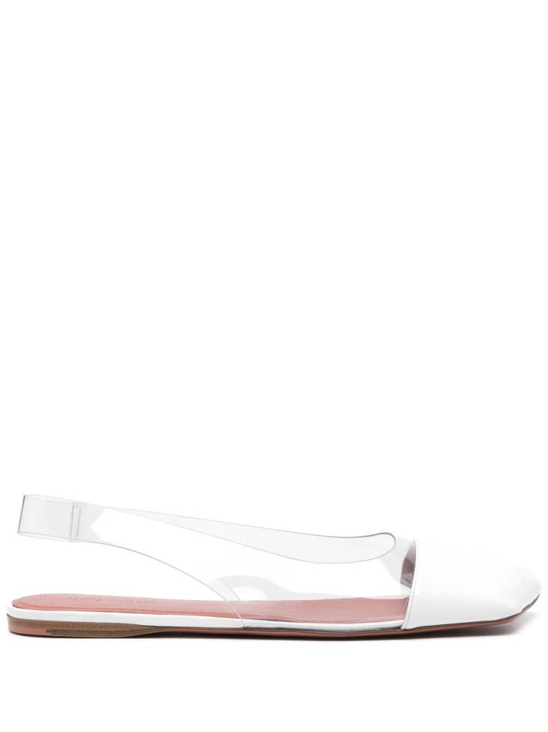 Amina Muaddi Ane square-toe ballerina shoes - White von Amina Muaddi