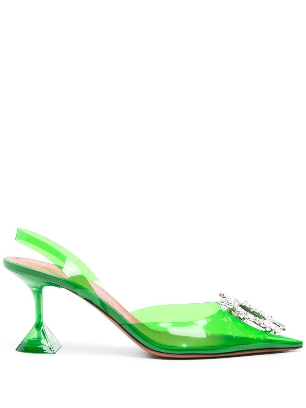 Amina Muaddi Begum Glass 70mm sling back pumps - Green von Amina Muaddi