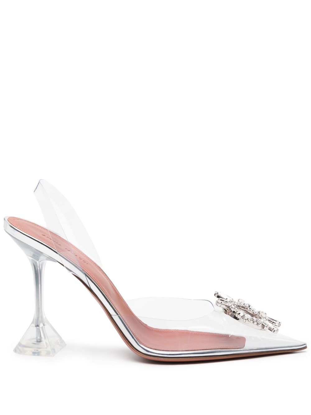 Amina Muaddi Begum Glass 95mm slingback pumps - Neutrals von Amina Muaddi