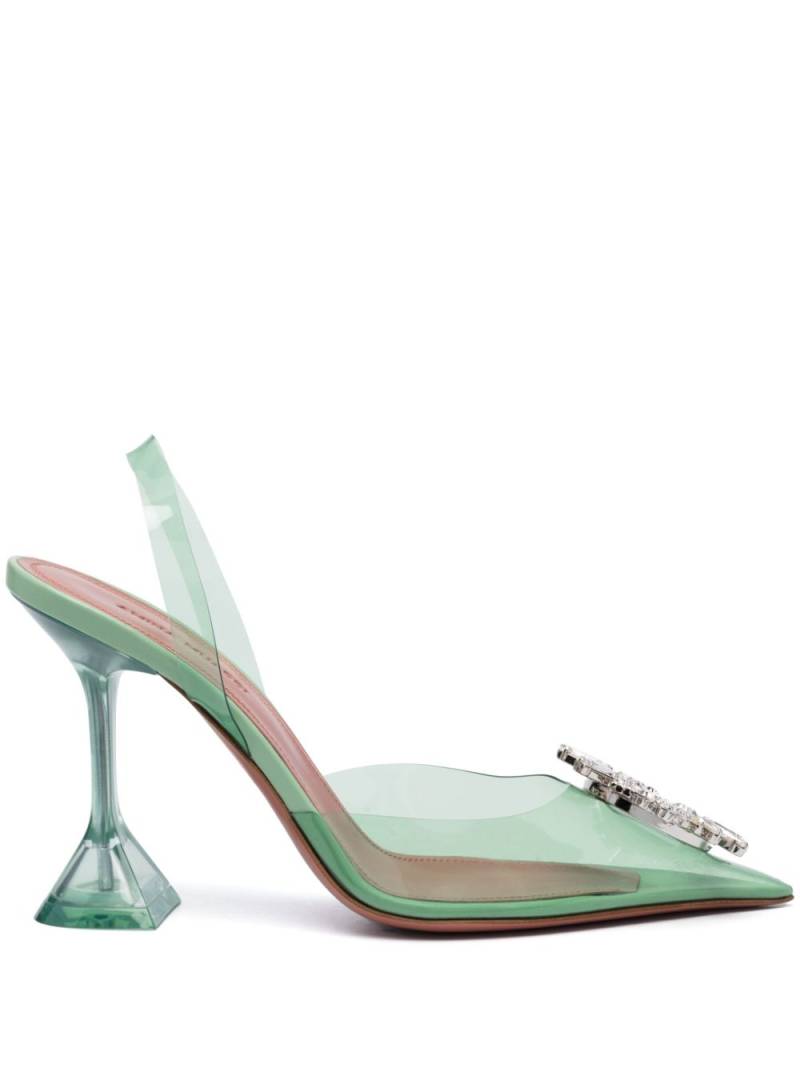 Amina Muaddi Begum 90mm slingback pumps - Green von Amina Muaddi