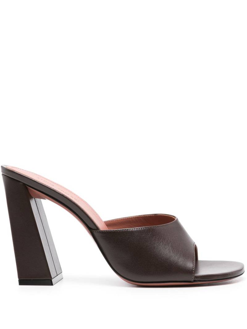 Amina Muaddi Brigitte 95mm leather mules - Brown von Amina Muaddi