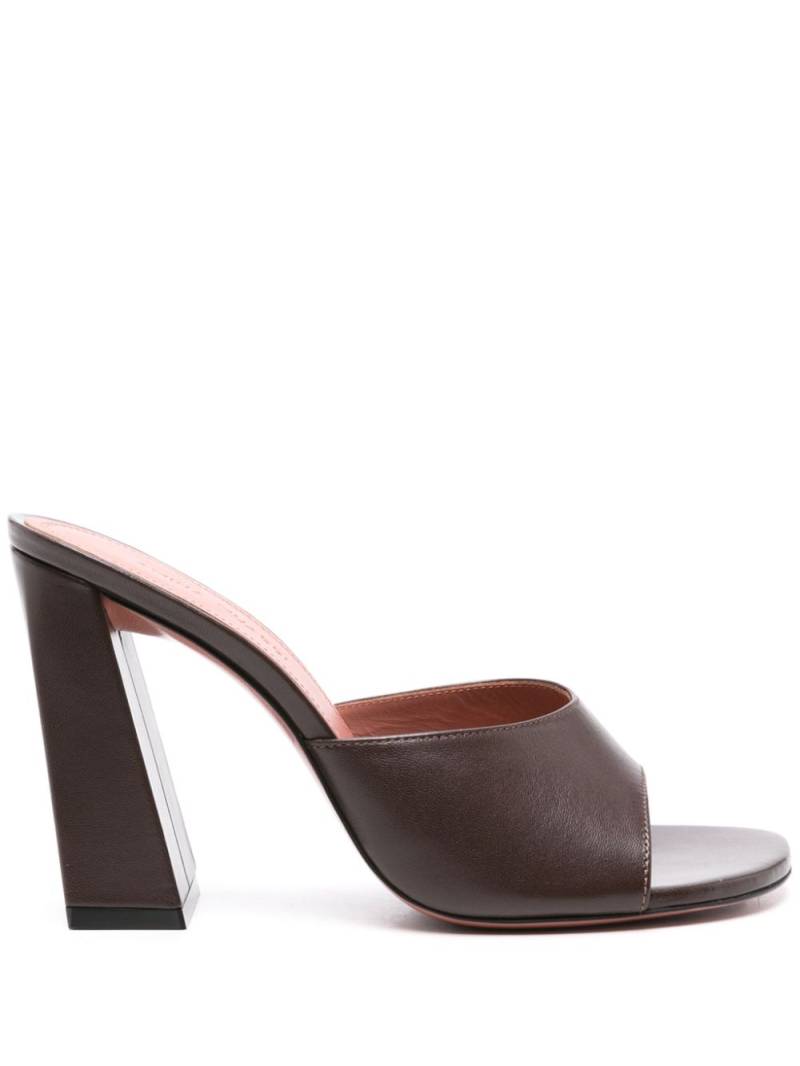 Amina Muaddi Brigitte 95mm leather mules - Brown von Amina Muaddi