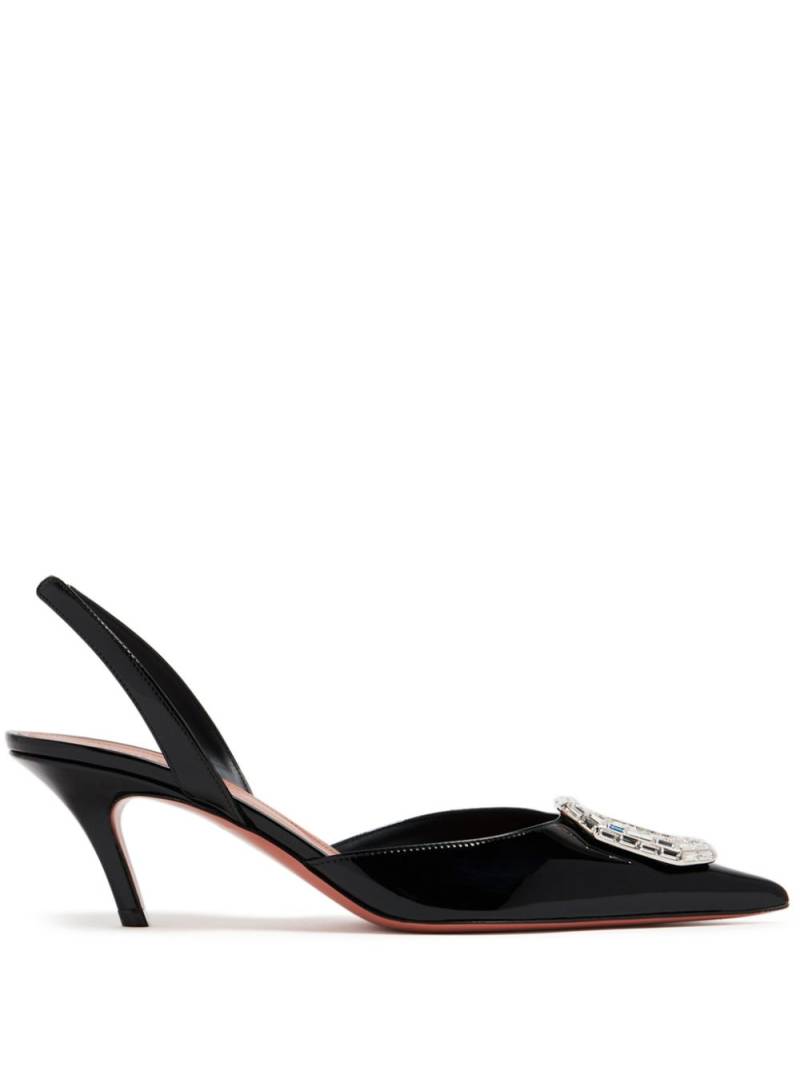 Amina Muaddi Camelia 60mm crystal-buckle pumps - Black von Amina Muaddi