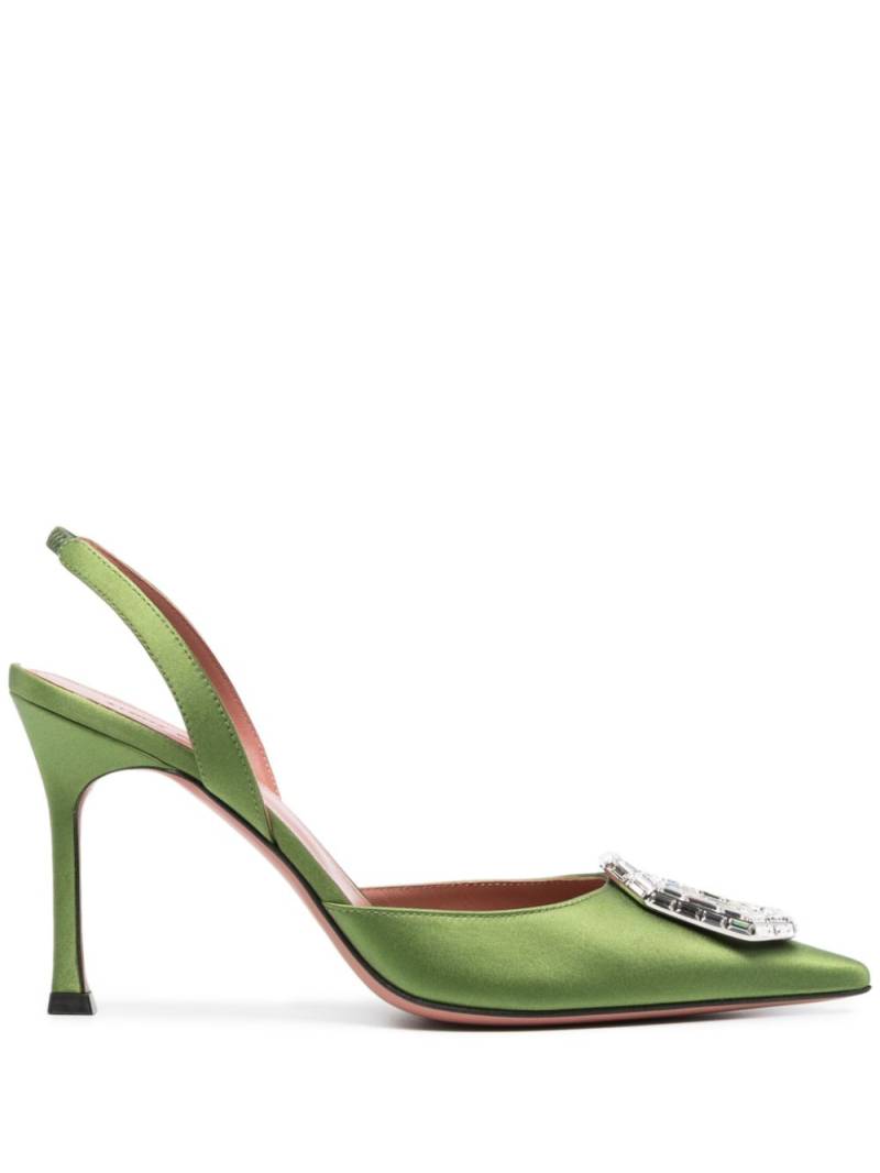 Amina Muaddi Camelia 95mm crystal-buckle pumps - Green von Amina Muaddi