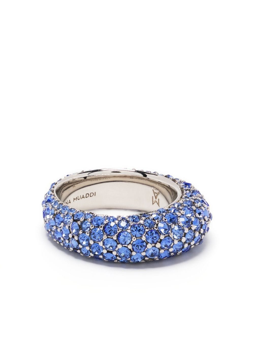 Amina Muaddi Cameron embellished ring - Blue von Amina Muaddi