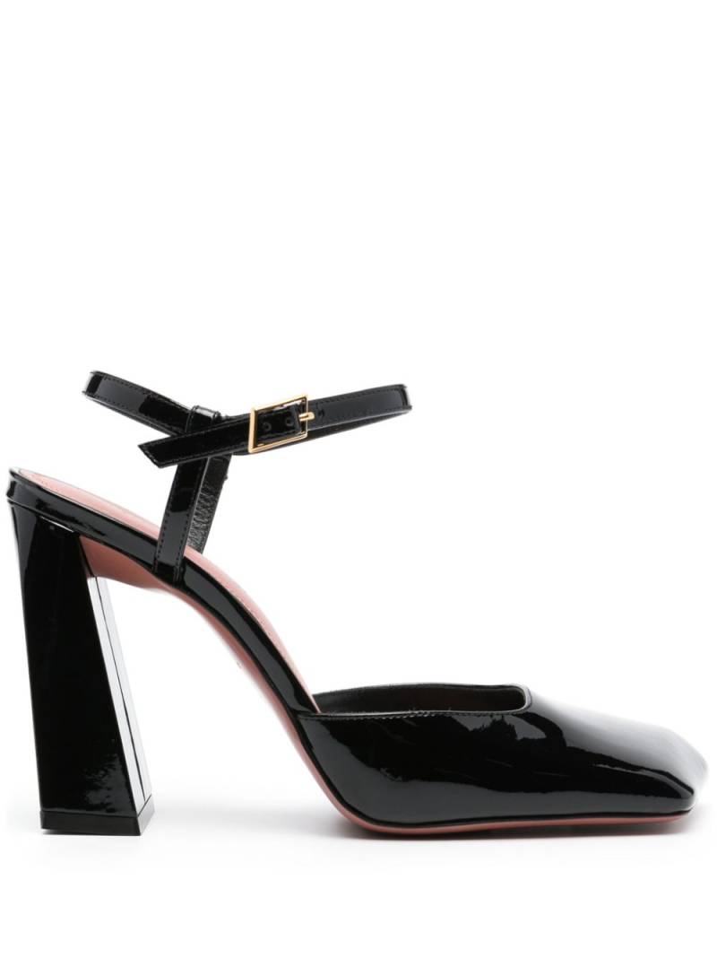 Amina Muaddi Charlotte 95 patent leather pumps - Black von Amina Muaddi