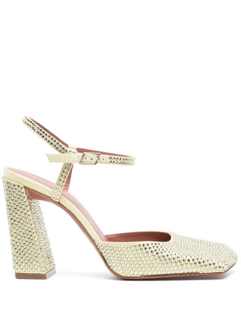 Amina Muaddi Charlotte 95mm crystal-embellished pumps - Yellow von Amina Muaddi