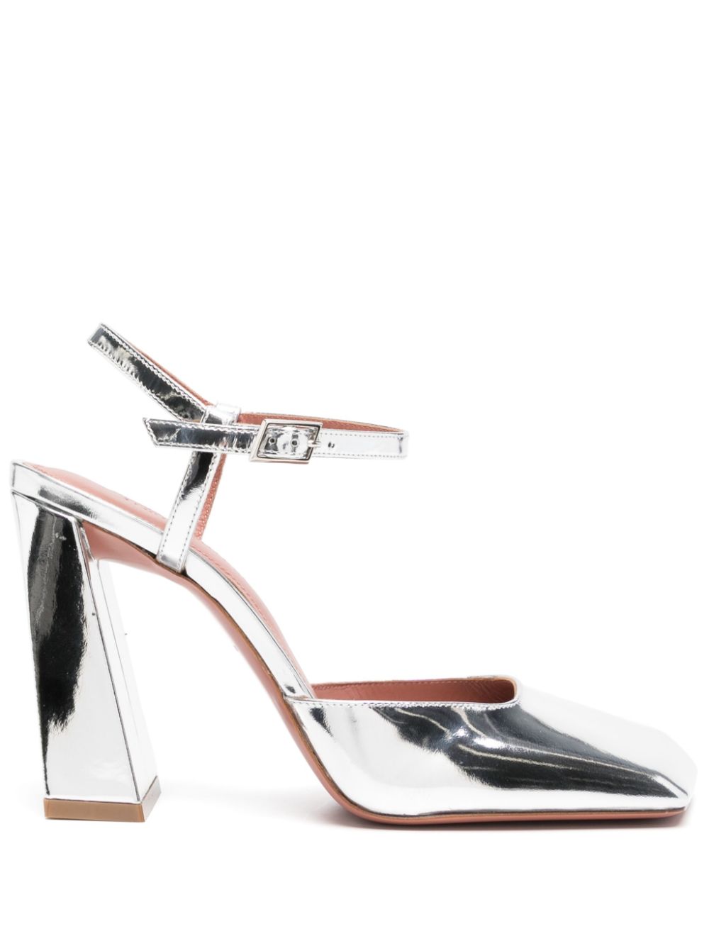 Amina Muaddi Charlotte 95mm leather pumps - Silver von Amina Muaddi