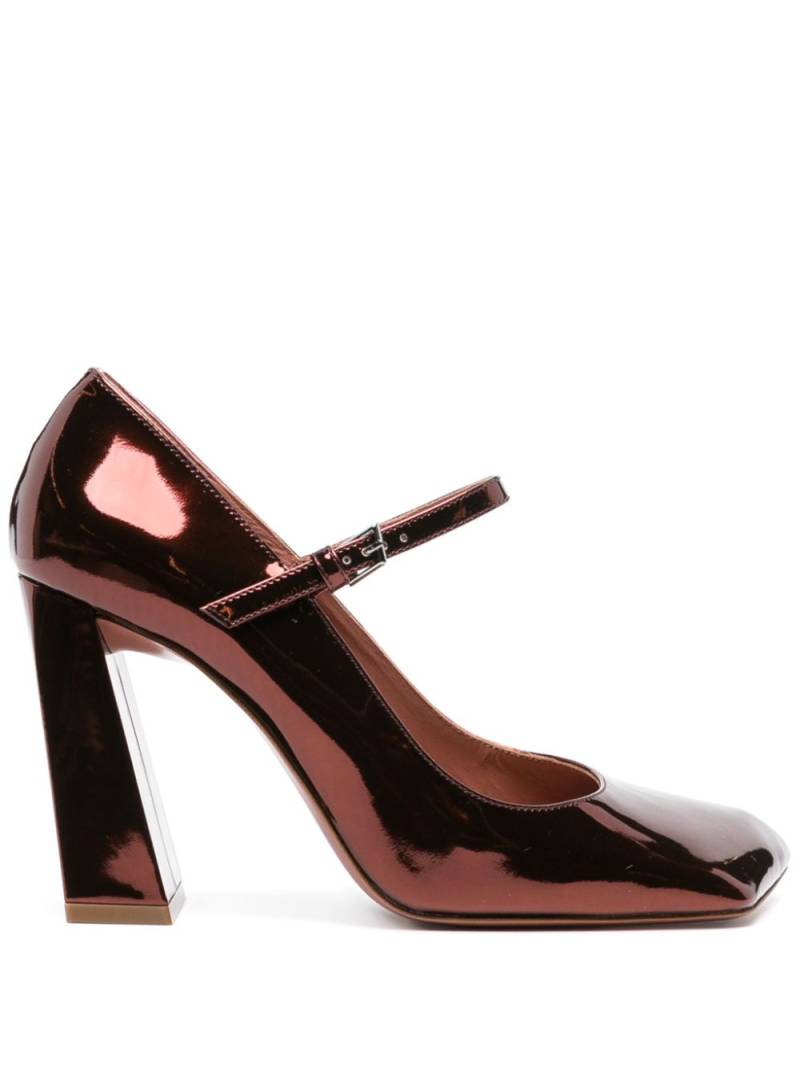 Amina Muaddi Charlotte Mary Jane 95mm pumps - Brown von Amina Muaddi