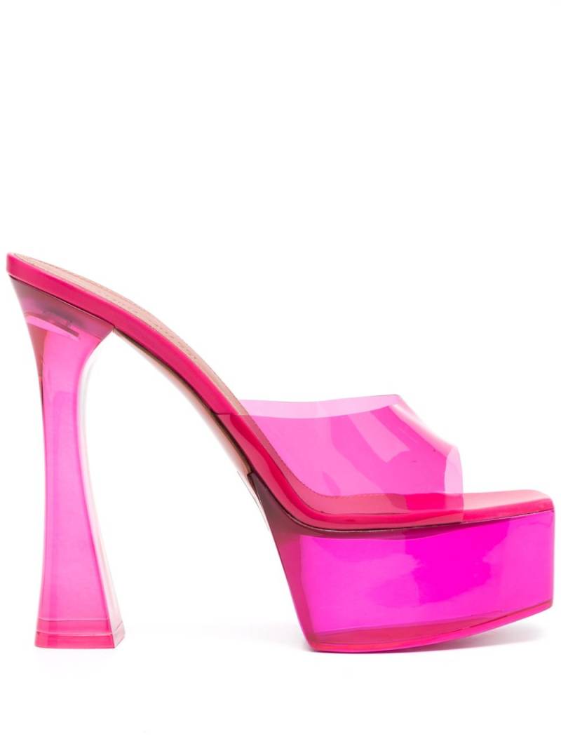 Amina Muaddi 140mm Dalida Glass platform mules - Pink von Amina Muaddi