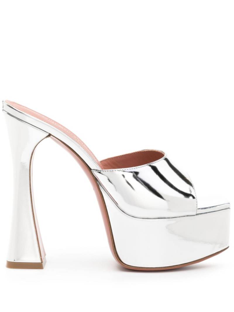 Amina Muaddi Dalida mirror-effect 140mm mules - Silver von Amina Muaddi