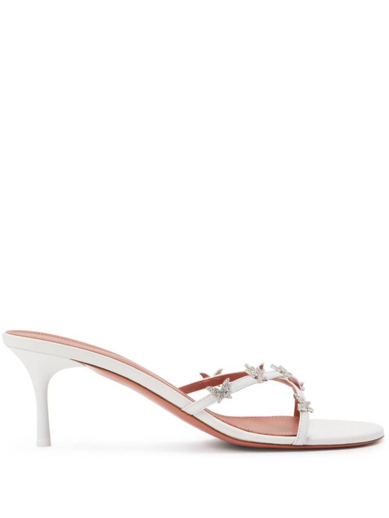 Amina Muaddi Debora 60mm leather mules - White von Amina Muaddi