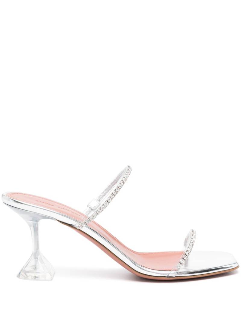 Amina Muaddi Gilda 70mm mirrored mules - Neutrals von Amina Muaddi