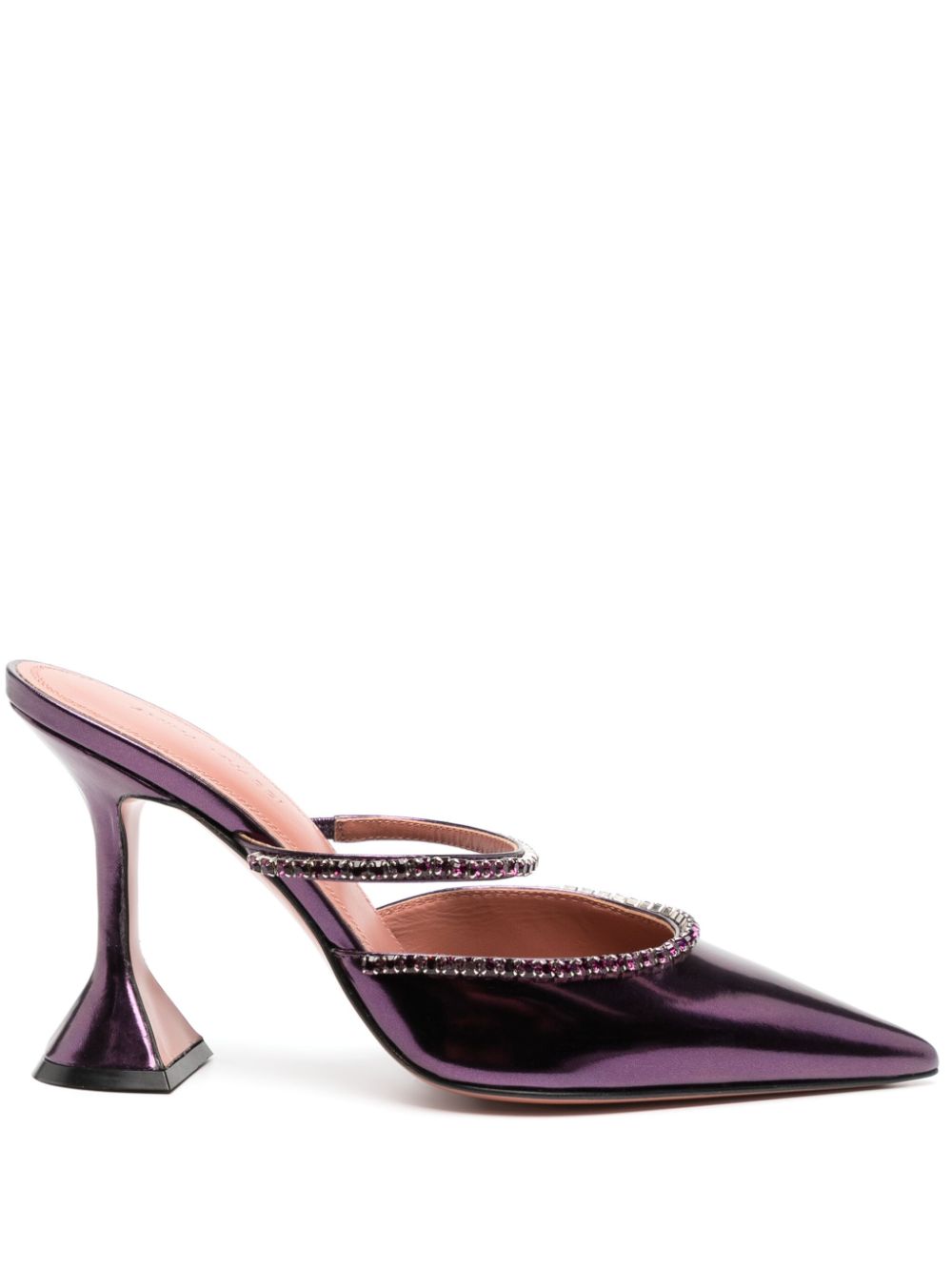 Amina Muaddi Gilda 80mm crystal-embellished mules - Purple von Amina Muaddi