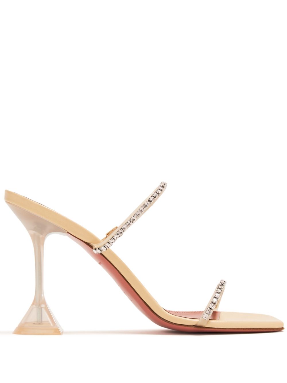 Amina Muaddi Gilda 95mm crystal embellished mules - Yellow von Amina Muaddi