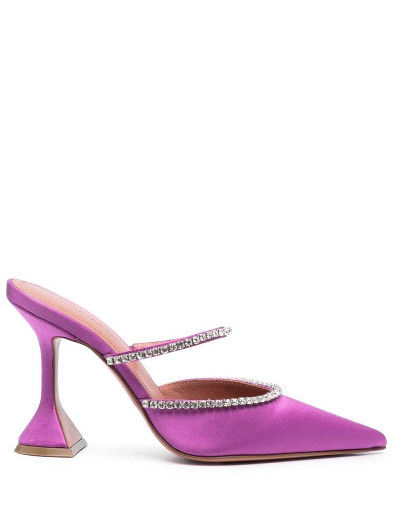 Amina Muaddi Gilda 95mm iridescent mules - Purple von Amina Muaddi