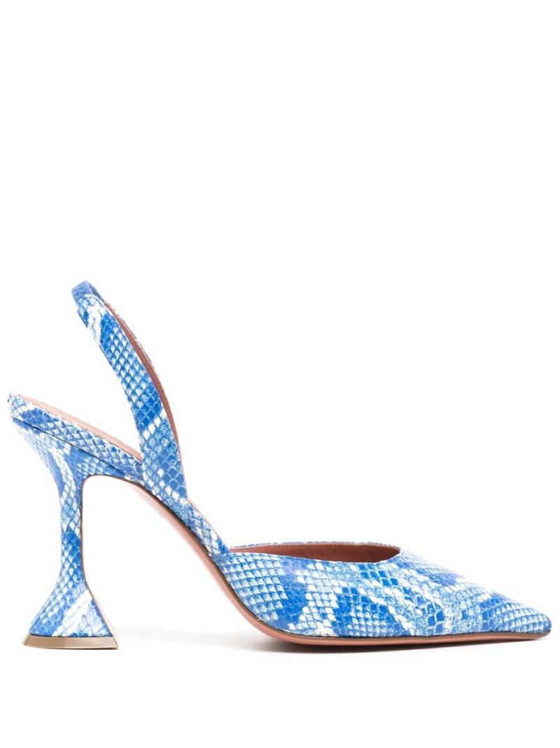 Amina Muaddi Holli 100mm slingback pumps - Blue von Amina Muaddi