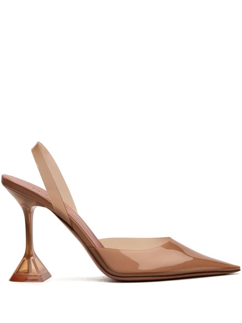 Amina Muaddi Holli Glass 95mm slingback pumps - Brown von Amina Muaddi