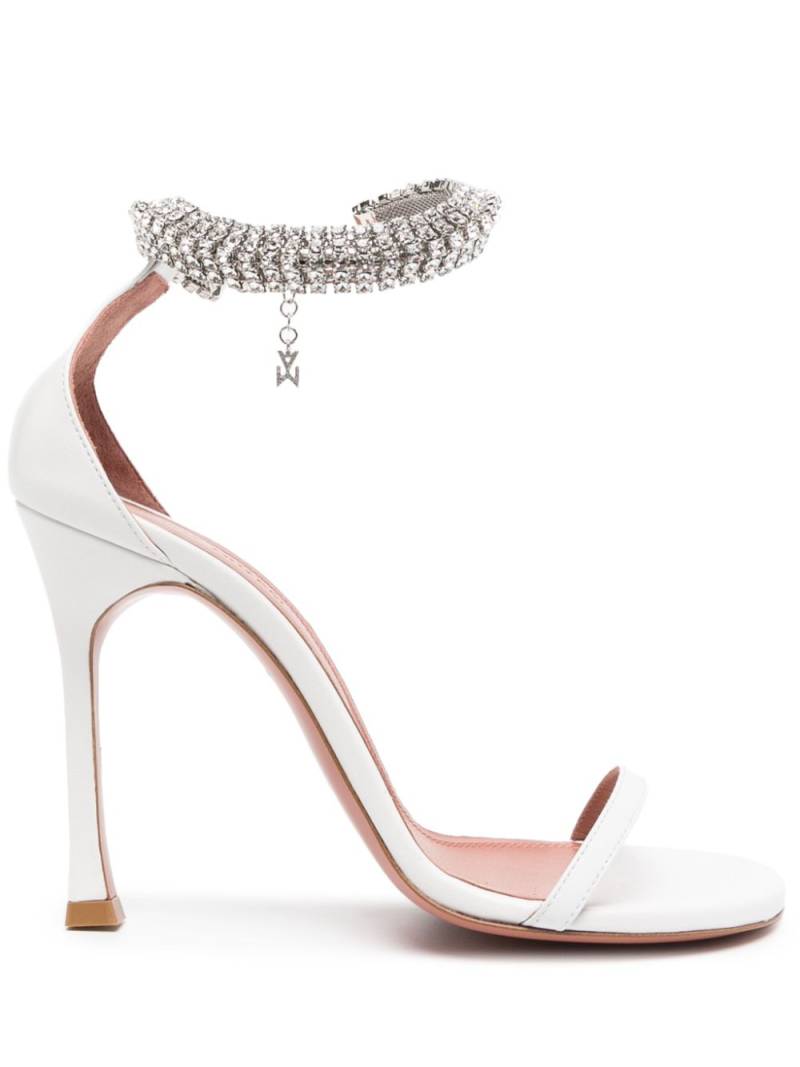 Amina Muaddi Iman 105mm crystal-embellished sandals - White von Amina Muaddi