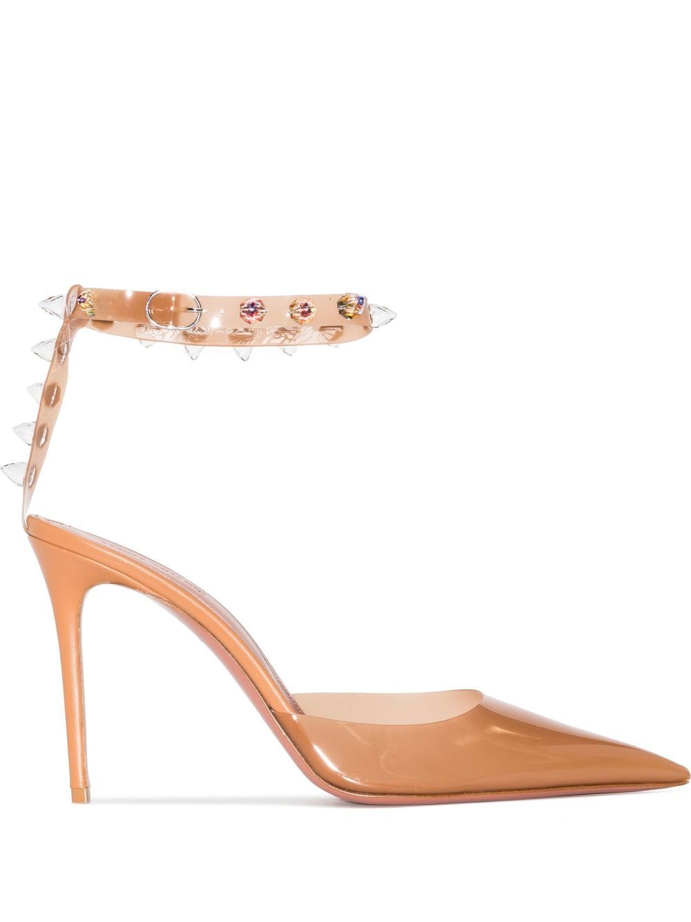 Amina Muaddi Julia 95mm glass PVC pumps - Brown von Amina Muaddi