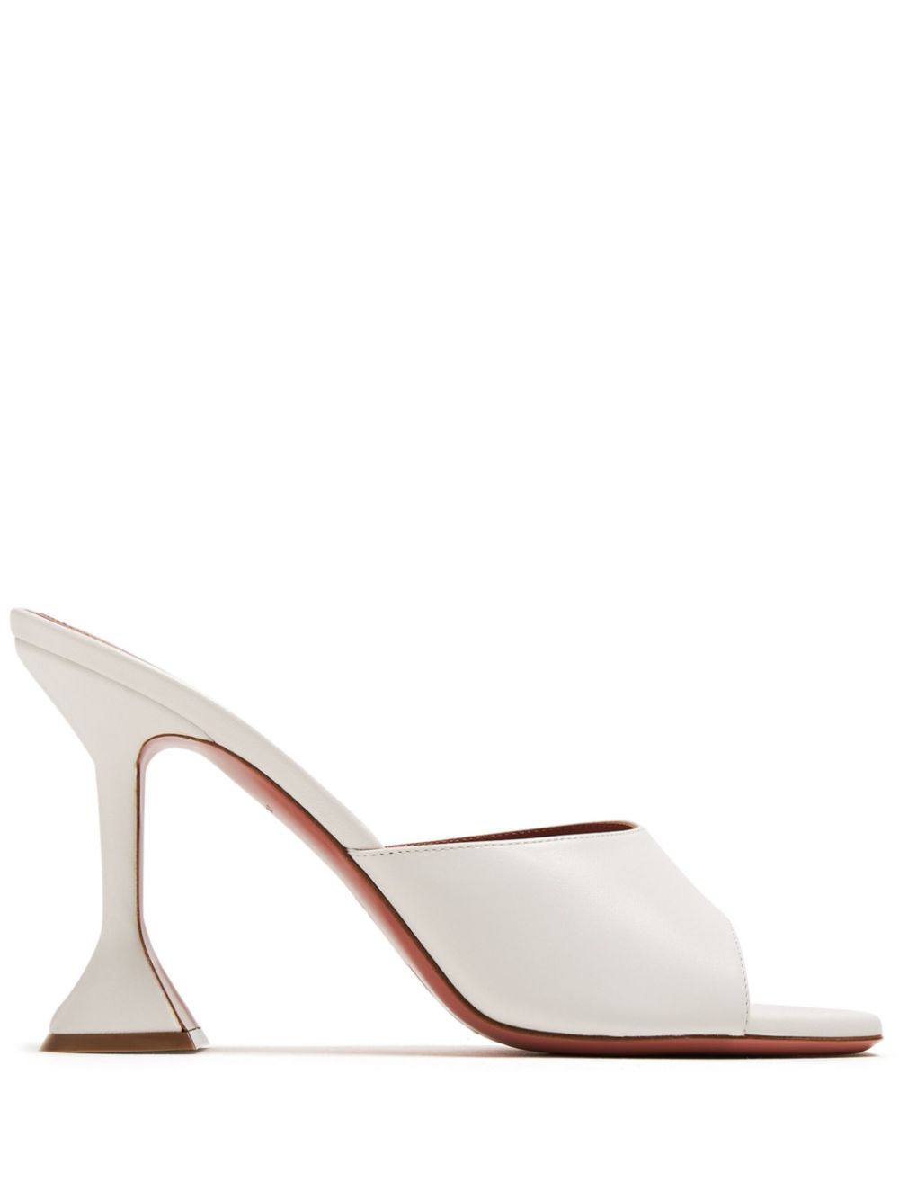 Amina Muaddi 95mm Lupita leather mules - White von Amina Muaddi