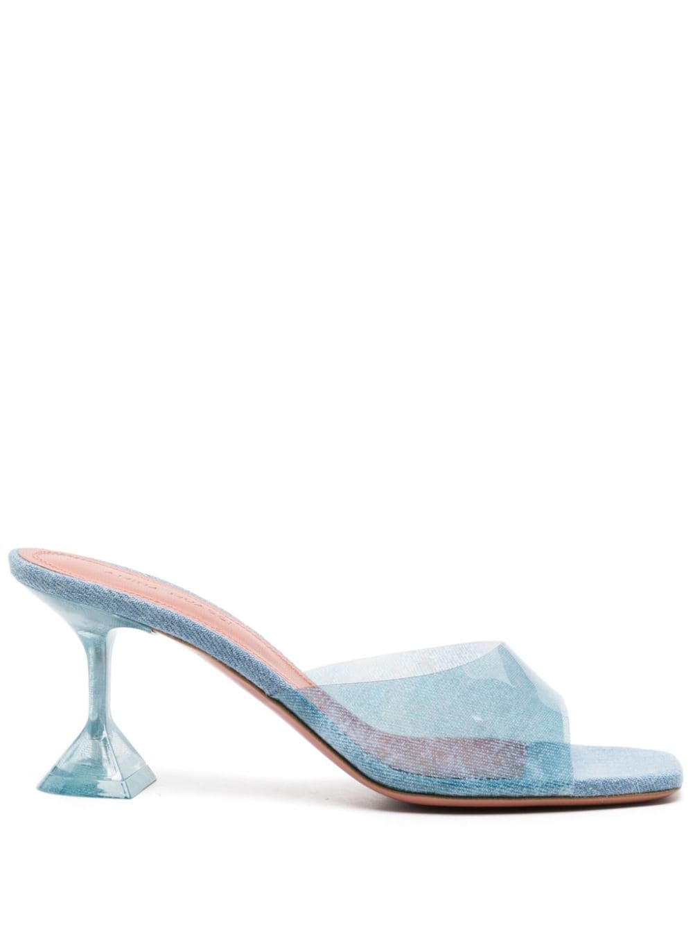 Amina Muaddi Lupita Glass 70mm denim mules - Blue von Amina Muaddi