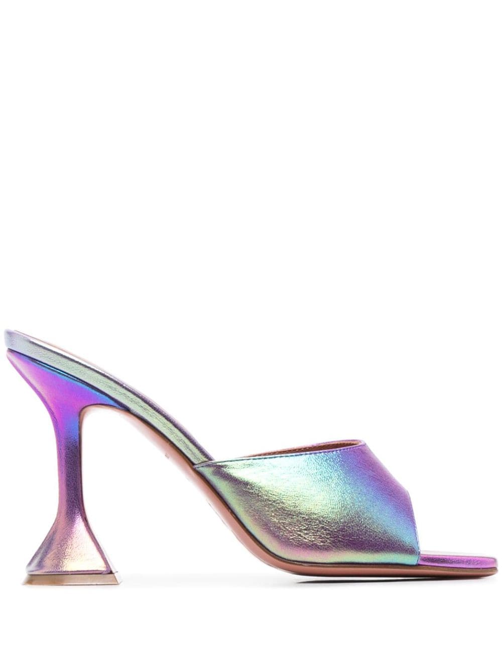 Amina Muaddi 95mm Lupita metallic leather mules - Pink von Amina Muaddi