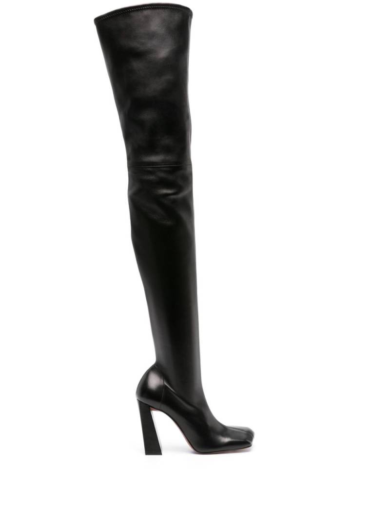 Amina Muaddi Marine 95mm leather boots - Black von Amina Muaddi