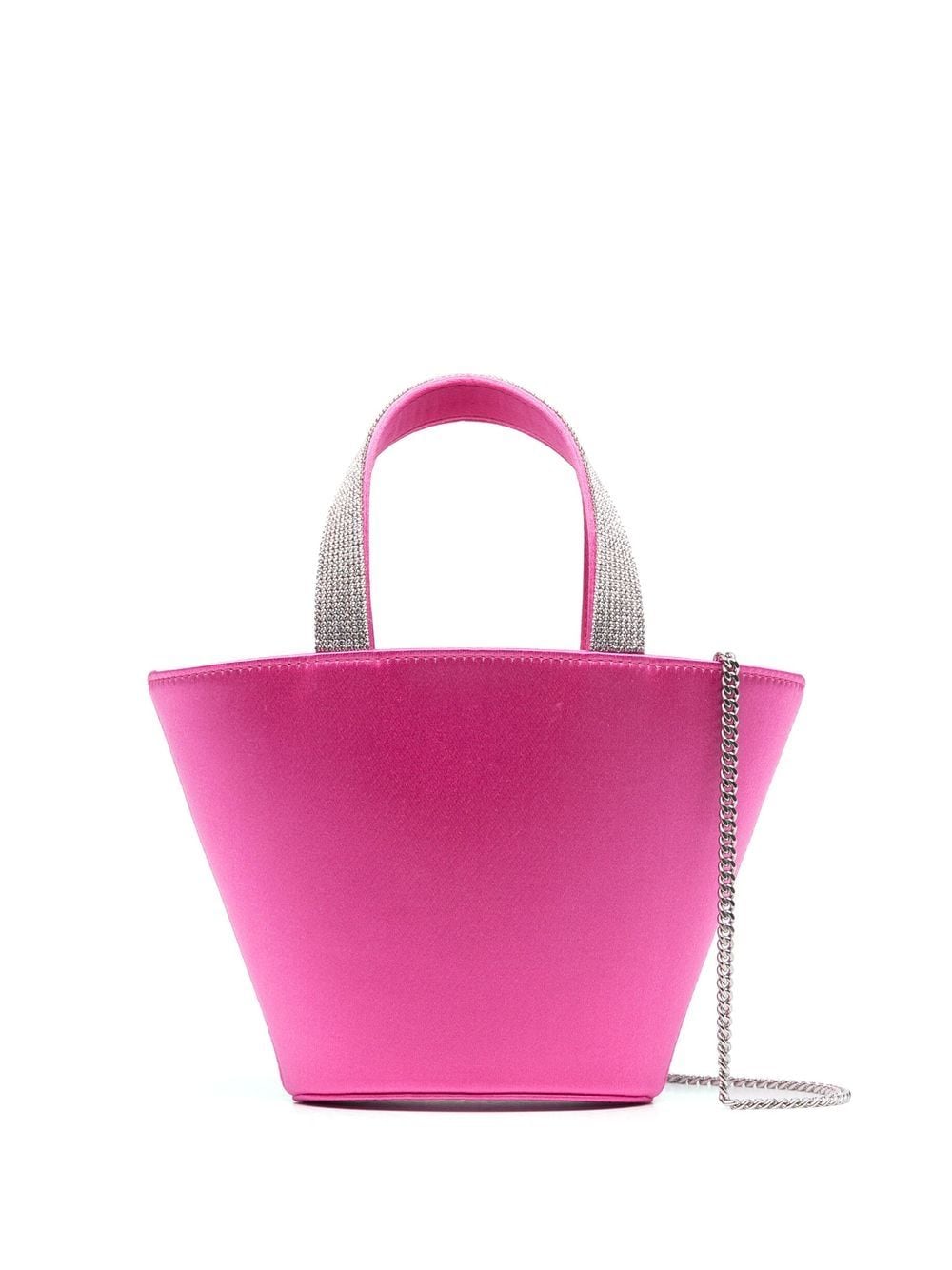 Amina Muaddi Rih satin bucket bag - Pink von Amina Muaddi