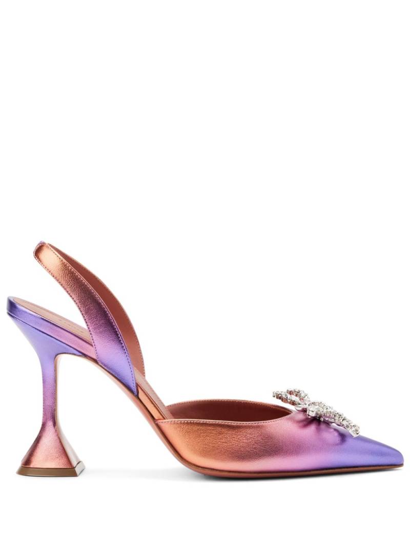 Amina Muaddi Rosie 95mm iridescent-effect pumps - Purple von Amina Muaddi