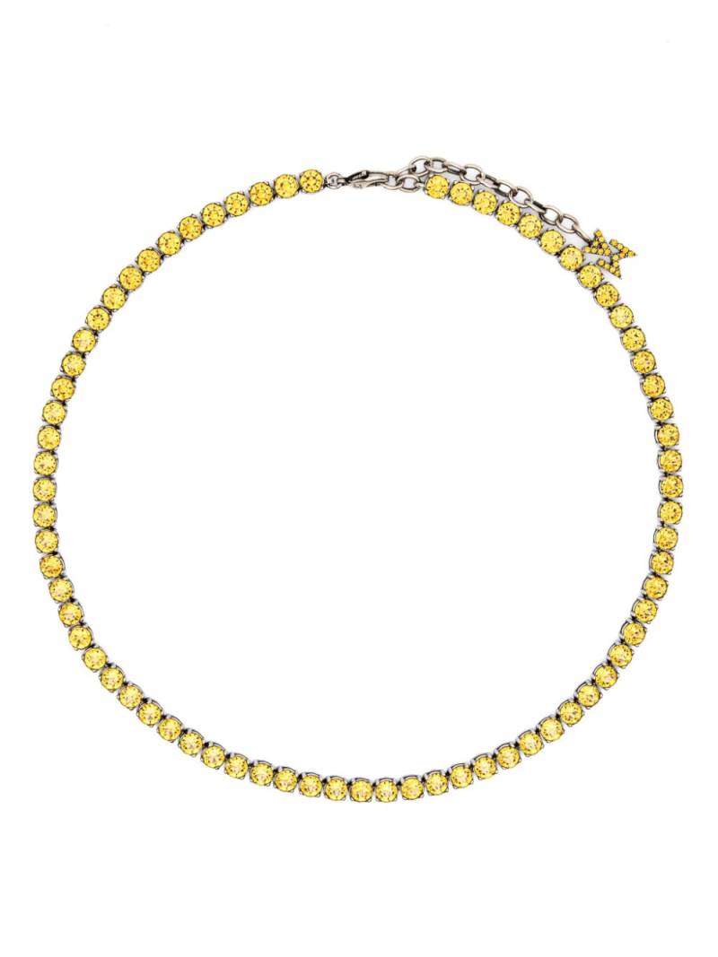 Amina Muaddi Tennis crystal-embellished necklace - Silver von Amina Muaddi