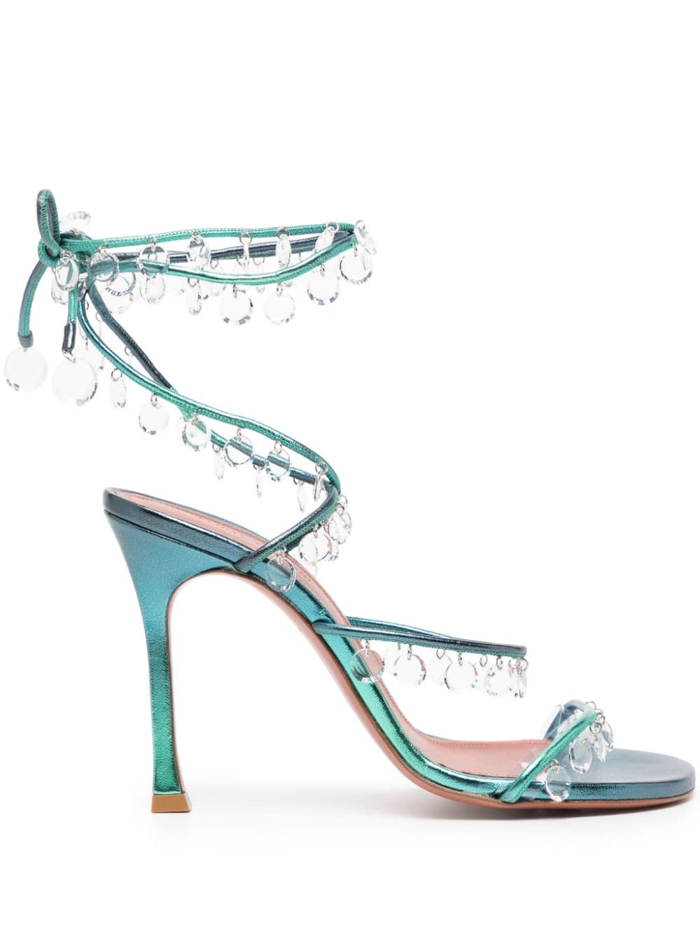 Amina Muaddi Tina 105mm crystal-embellished sandals - Blue von Amina Muaddi