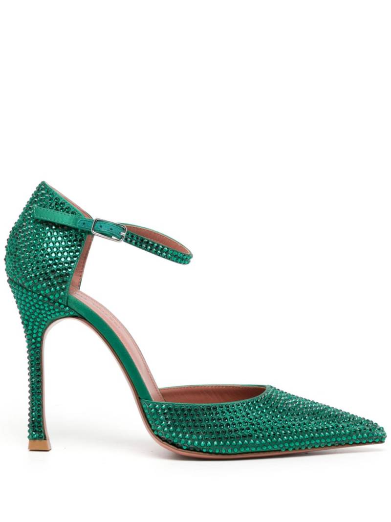 Amina Muaddi Vittoria 105mm crystal-embellished pumps - Green von Amina Muaddi