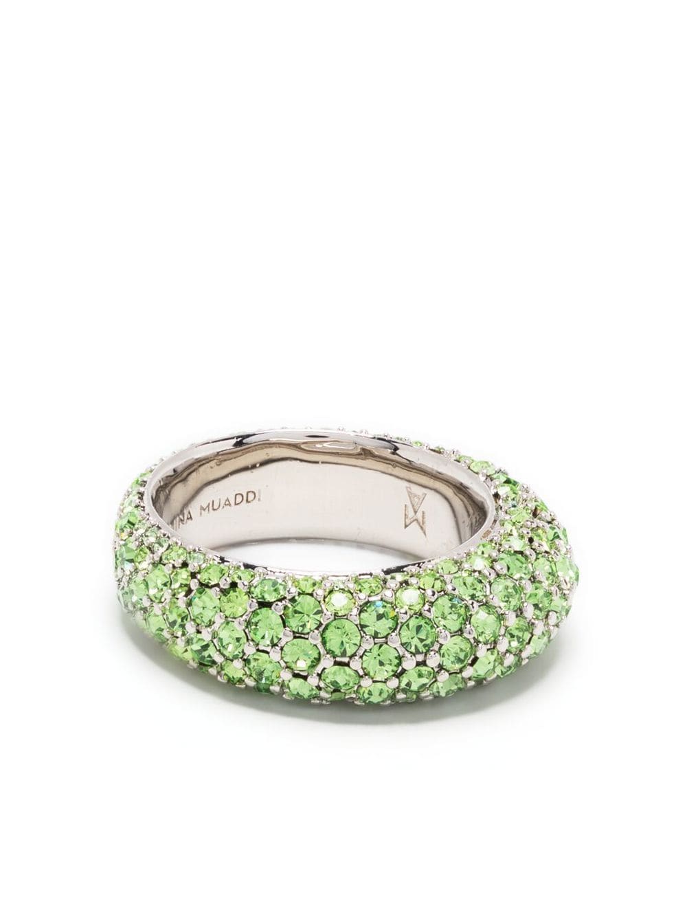 Amina Muaddi crystal-embellished ring - Green von Amina Muaddi
