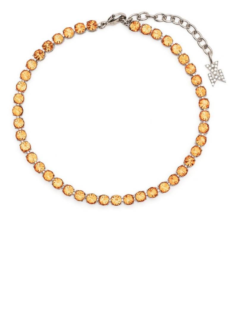 Amina Muaddi crystal-embellished tennis anklet - Orange von Amina Muaddi