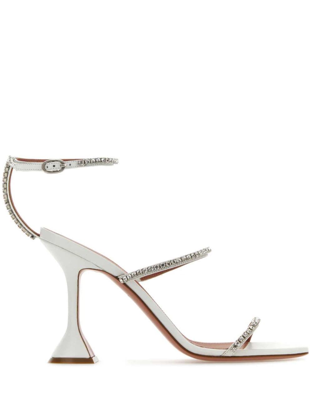 Amina Muaddi embellished ankle strap sandals - White von Amina Muaddi