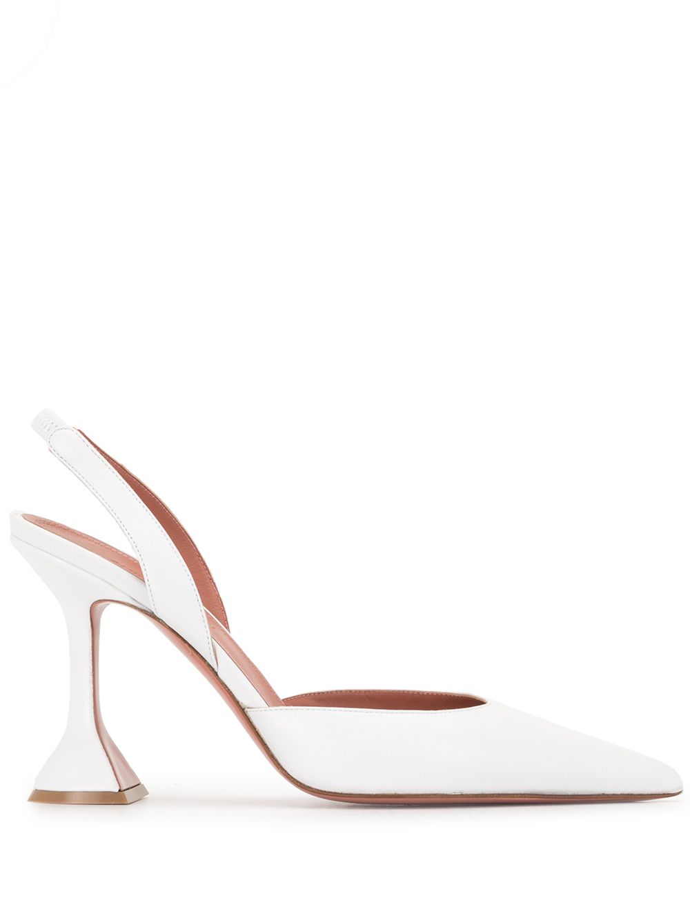 Amina Muaddi sculpted pointed-toe pumps - White von Amina Muaddi