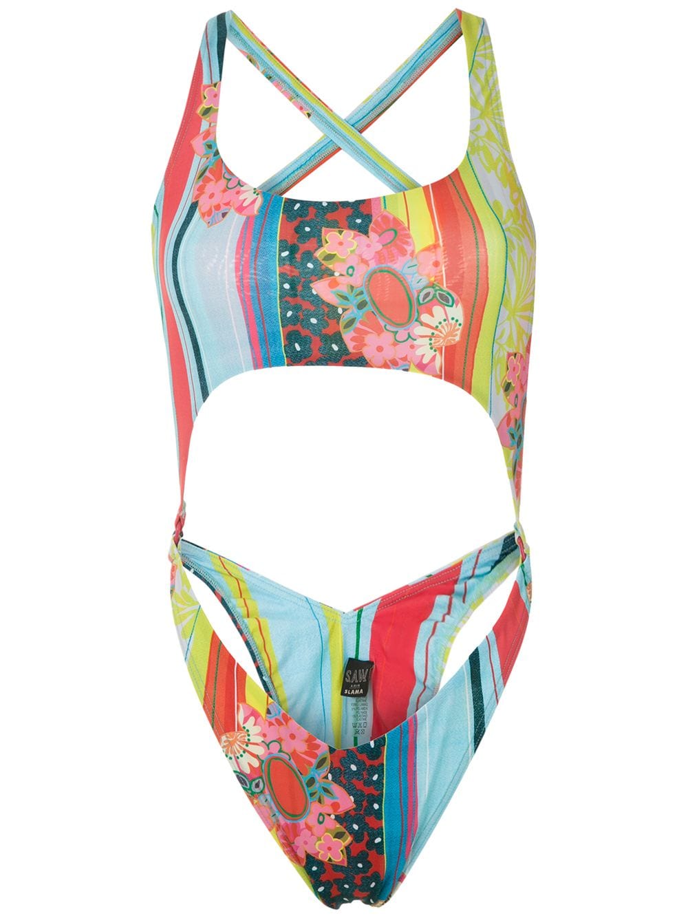 Amir Slama Maio crisscross swimsuit - Multicolour von Amir Slama