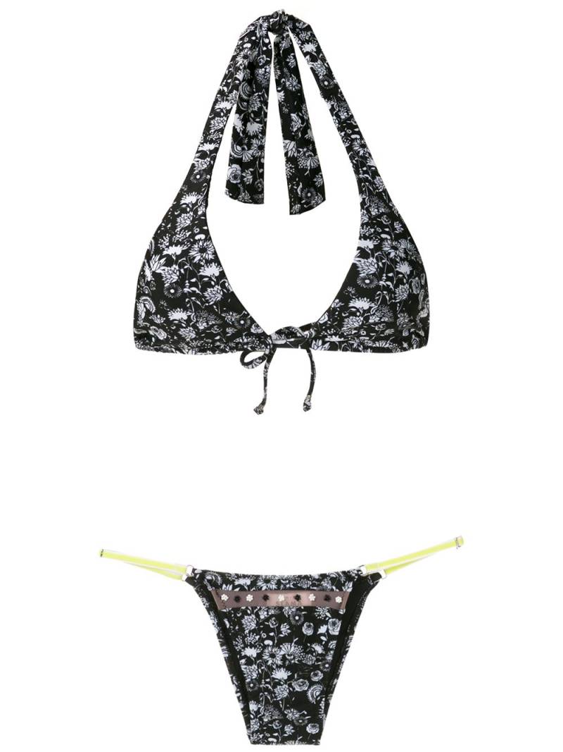 Amir Slama Margarida printed bikini set - Black von Amir Slama