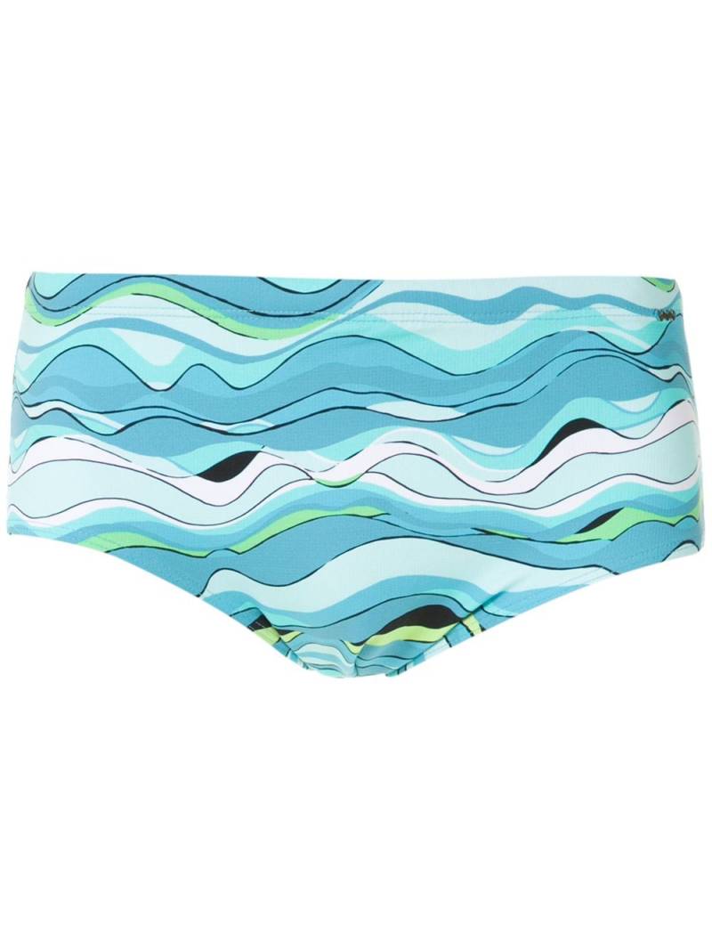 Amir Slama Ondas print trunks - Blue von Amir Slama