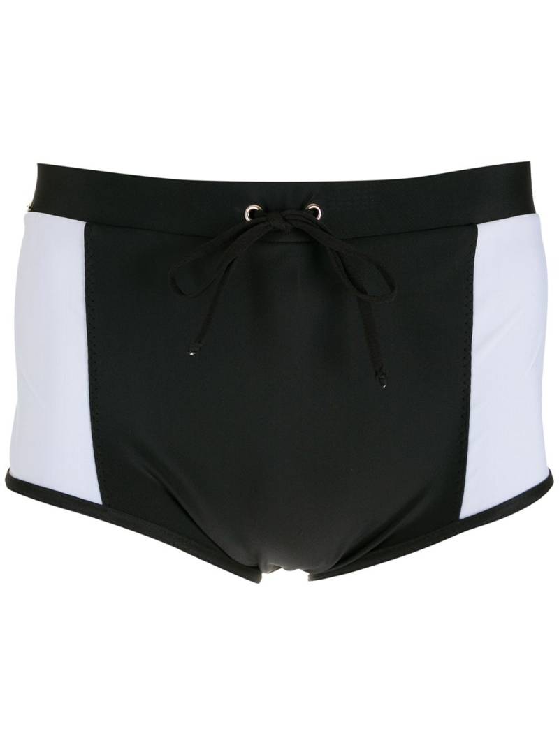 Amir Slama contrasting-panel swim shorts - Black von Amir Slama