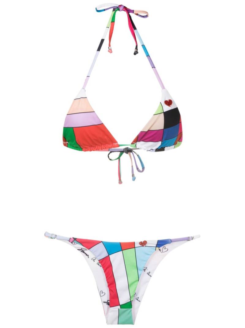 Amir Slama all-over graphic-print bikini set - Multicolour von Amir Slama