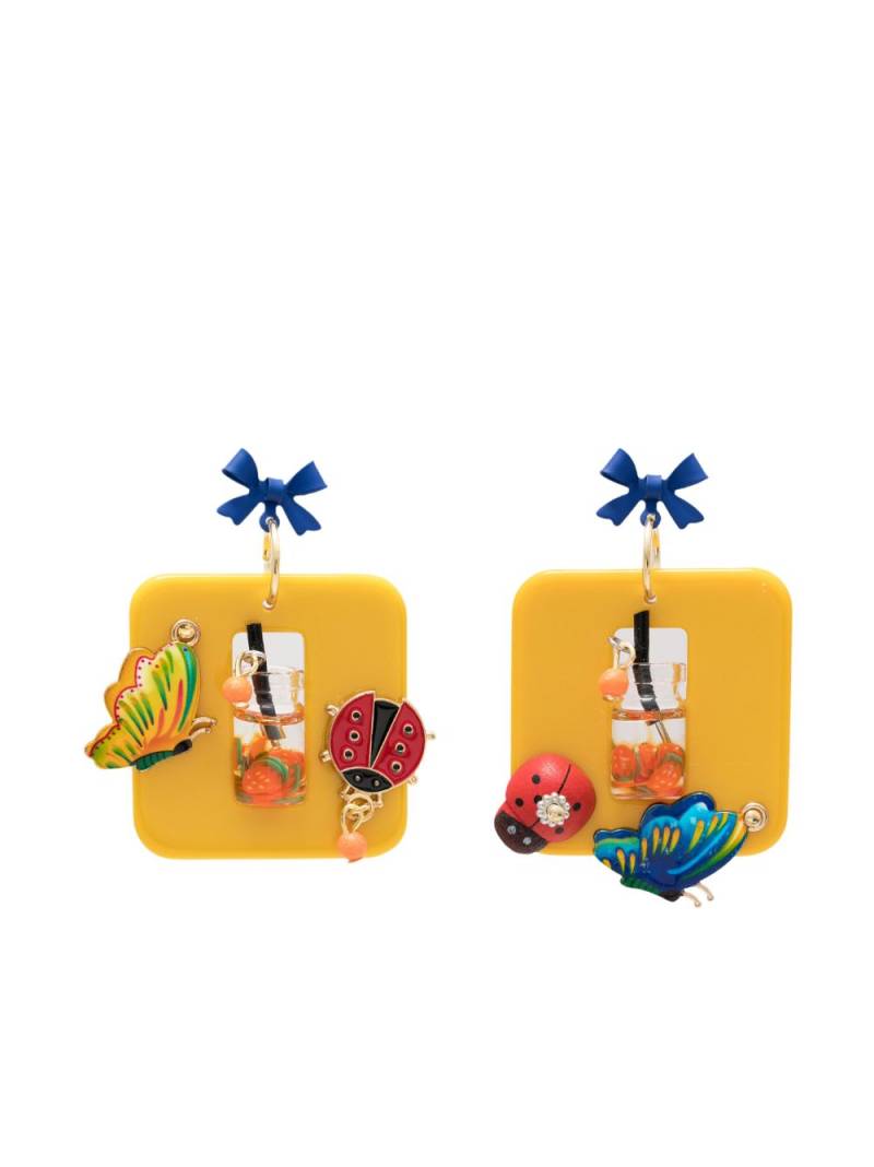 Amir Slama appliqué-detail drop earrings - Yellow von Amir Slama