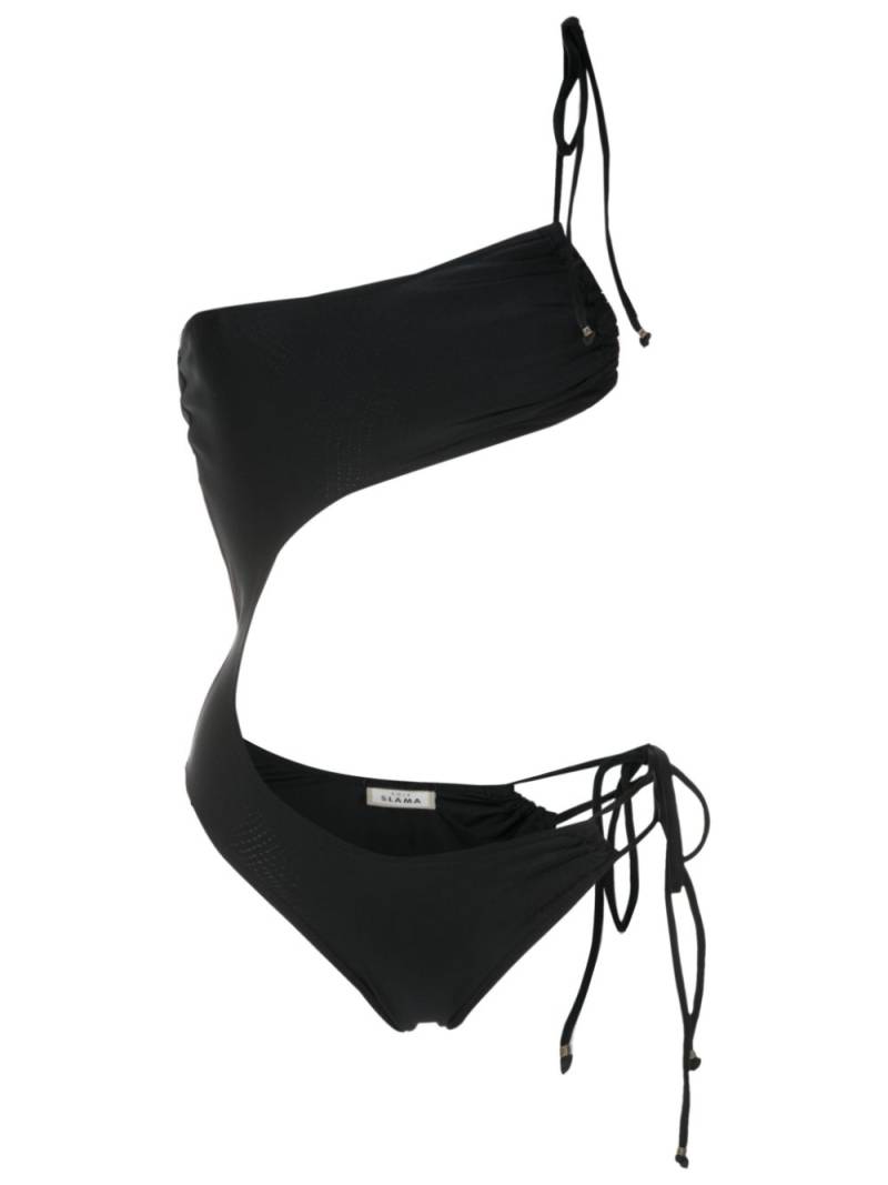 Amir Slama asymmetric one-piece swimsuit - Black von Amir Slama