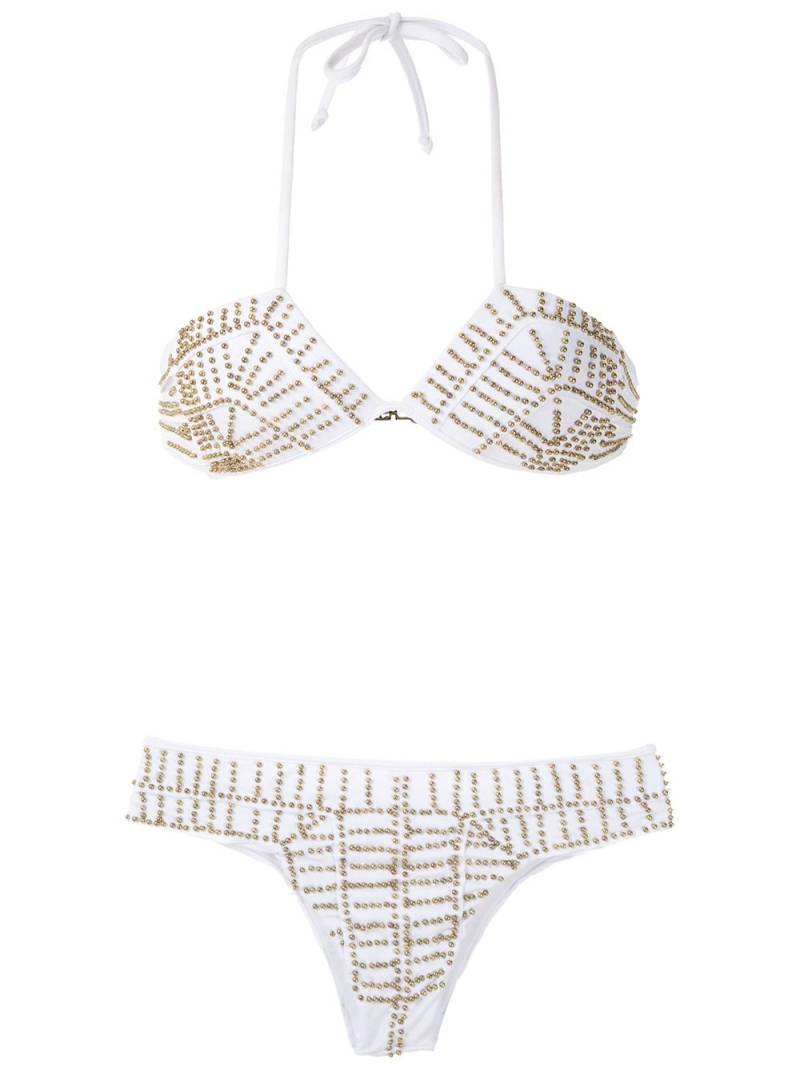 Amir Slama beaded bikini set - White von Amir Slama