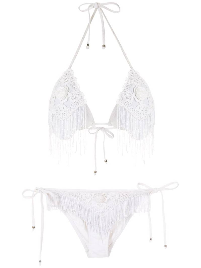 Amir Slama beaded embroidery bikini set - White von Amir Slama