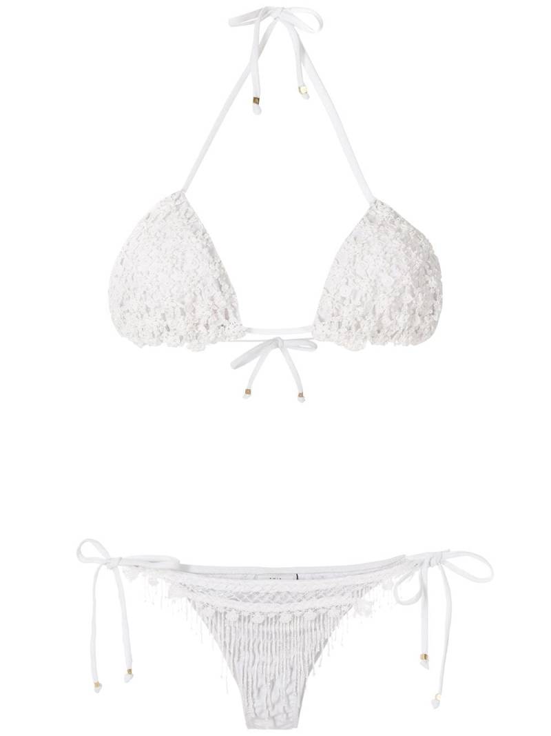 Amir Slama beaded embroidery bikini set - White von Amir Slama