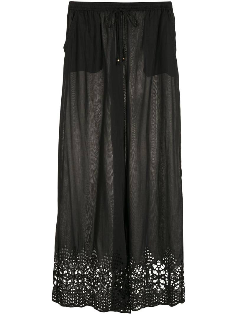 Amir Slama broderie-anglaise palazzo pants - Black von Amir Slama