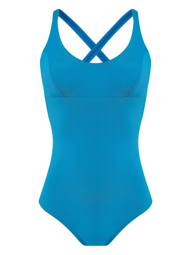 Amir Slama criss-cross swimsuit - Blue von Amir Slama